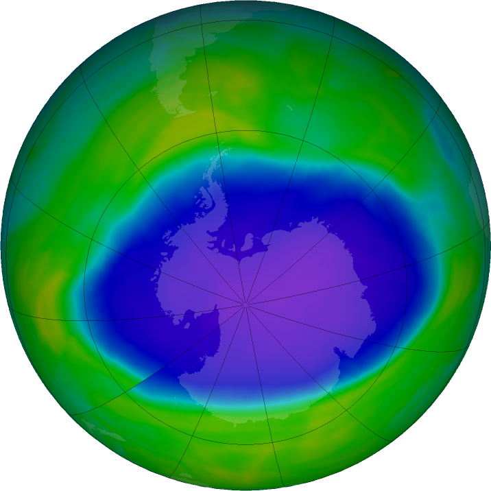 Antarctic ozone map for 28 October 2022